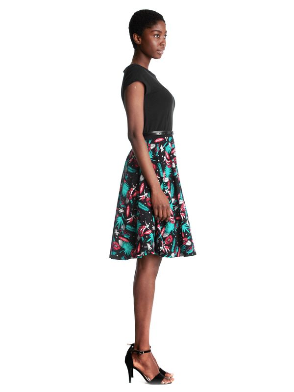 Nastrovje Potsdam Pussy Deluxe Aloha Damen Petticoat-Kleid Schwarz/allover