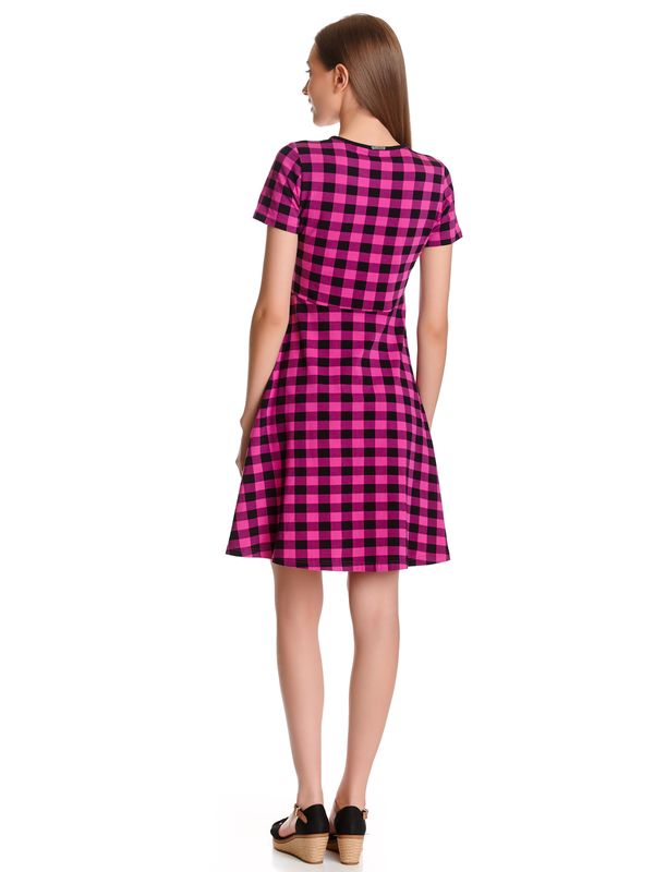Nastrovje Potsdam Pussy Deluxe Back To 1955 Pink Checkered Damen A-Linien-Kleid Pink Allover