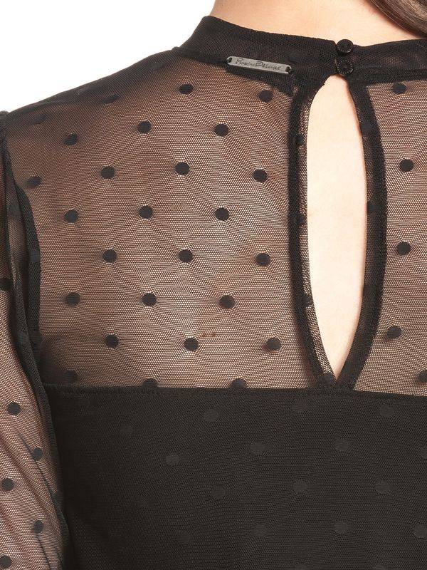 Nastrovje Potsdam Pussy Deluxe Black Dots Damen A-Linien-Kleid Schwarz