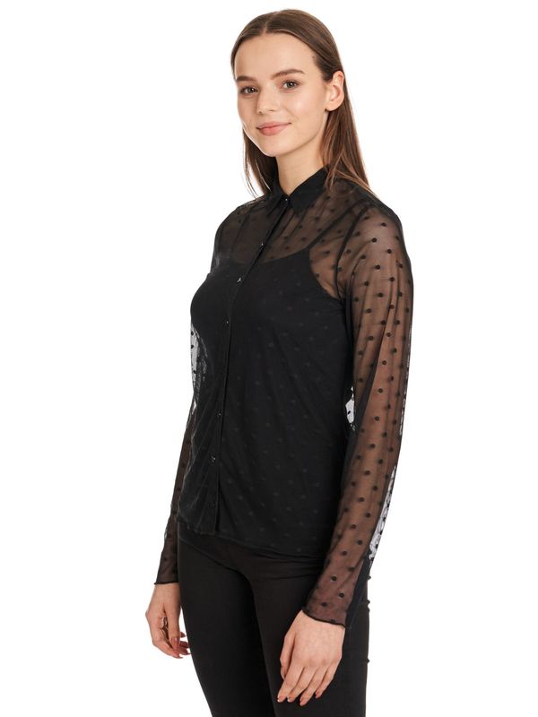 Nastrovje Potsdam Pussy Deluxe Black Dots Damen Langarmbluse Schwarz