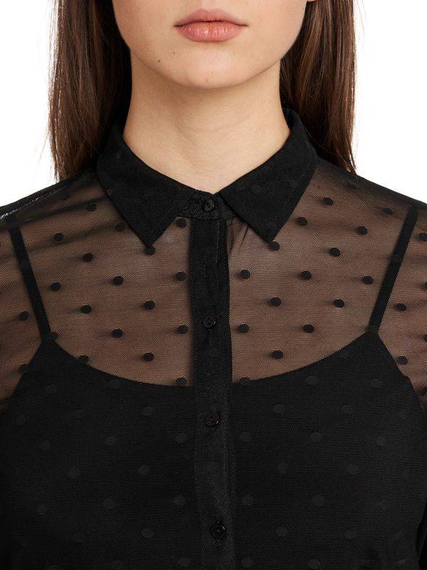 Nastrovje Potsdam Pussy Deluxe Black Dots Damen Langarmbluse Schwarz