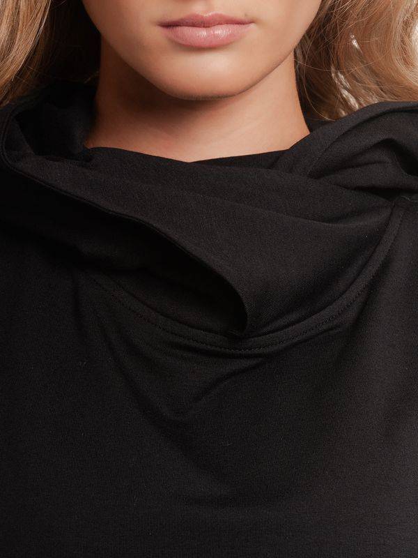 Nastrovje Potsdam Pussy Deluxe Black Dots Shawl Hooded Damen Sweatkleid Schwarz