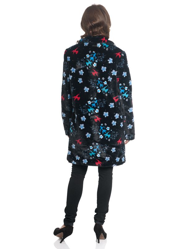 Nastrovje Potsdam Pussy Deluxe Blossom Coat Damen Wintermantel Schwarz Allover