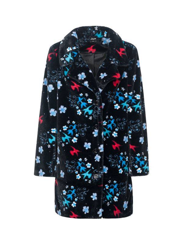 Nastrovje Potsdam Pussy Deluxe Blossom Coat Damen Wintermantel schwarz allover