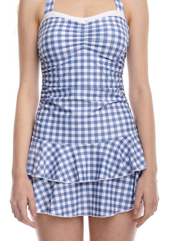 Nastrovje Potsdam Pussy Deluxe Blue Plaid Damen Badeanzug Blau Allover