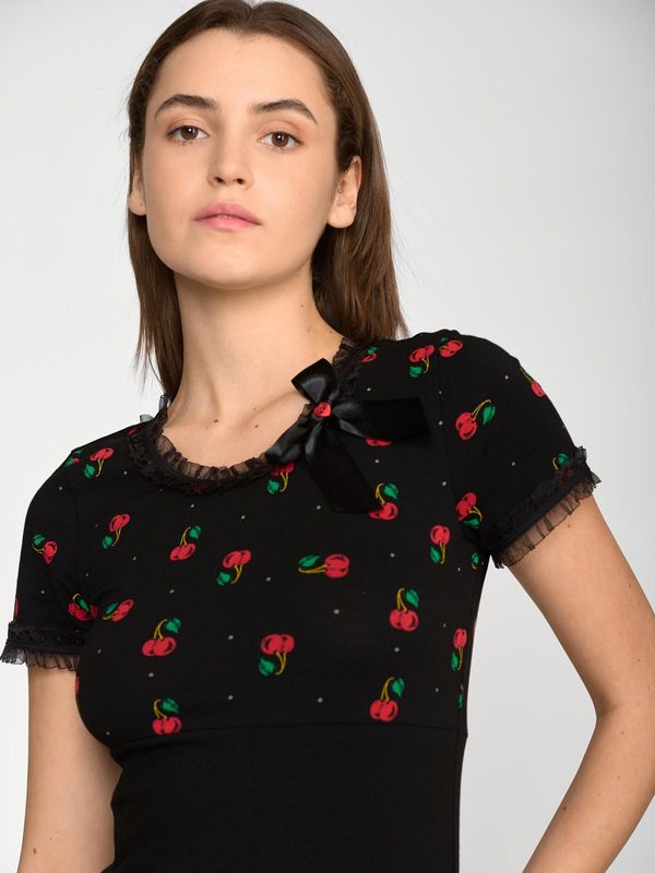 Nastrovje Potsdam Pussy Deluxe Bow On Cherries Shirt Female Schwarz/allover