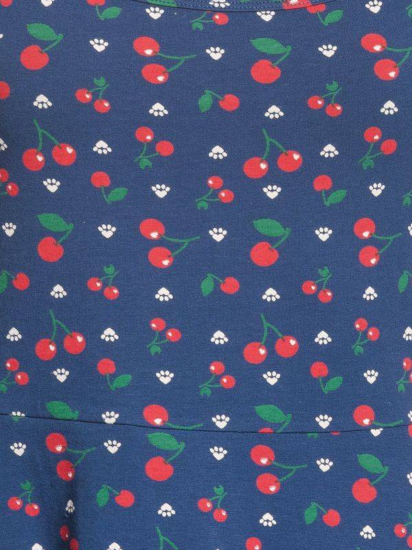 Nastrovje Potsdam Pussy Deluxe Cat Paws & Cherries Damen Spaghettikleid Blau Allover