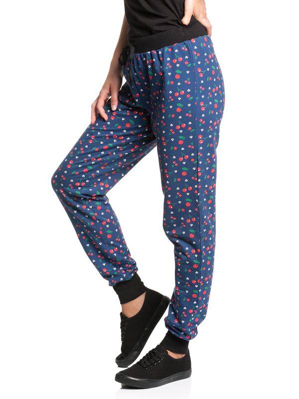 Nastrovje Potsdam Pussy Deluxe Cat Paws & Cherries Damen Sweathose Blau Allover