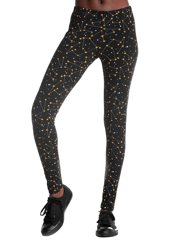 Nastrovje Potsdam Pussy Deluxe Celestial Stars Damen Leggings Schwarz Allover