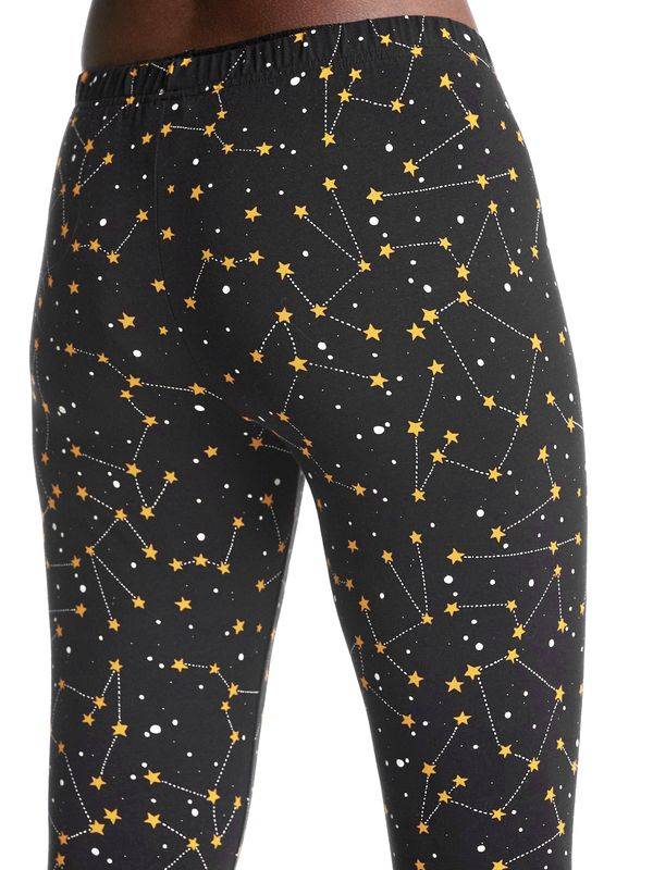 Nastrovje Potsdam Pussy Deluxe Celestial Stars Damen Leggings Schwarz Allover