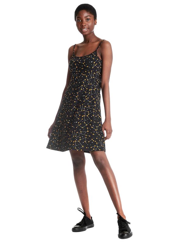 Nastrovje Potsdam Pussy Deluxe Celestial Stars Damen Trägerkleid Schwarz Allover