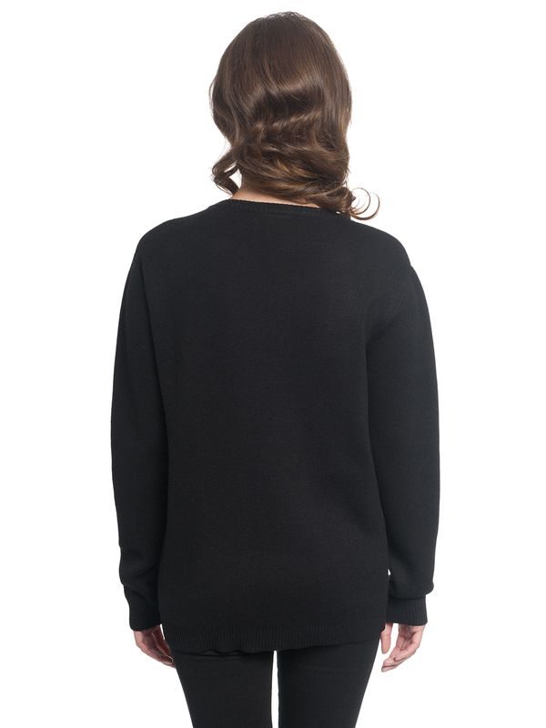 Nastrovje Potsdam Pussy Deluxe Checkered Knit Damen Strickpullover Schwarz/weiß