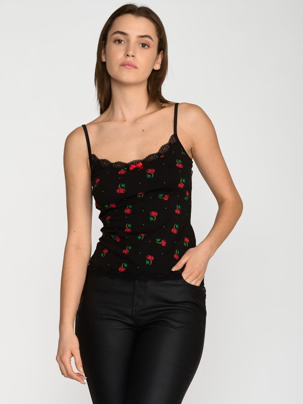 Nastrovje Potsdam Pussy Deluxe Cherries Classic Top Female Schwarz/allover