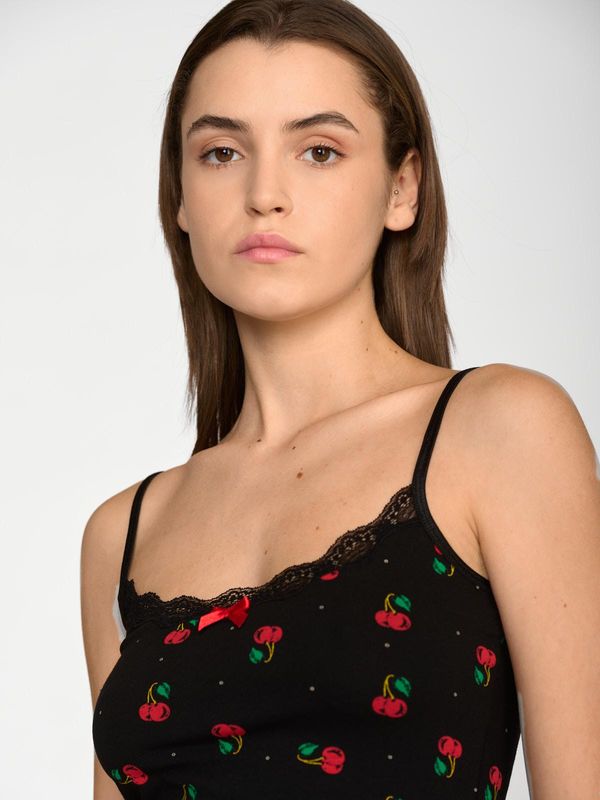 Nastrovje Potsdam Pussy Deluxe Cherries Classic Top Female Schwarz/allover