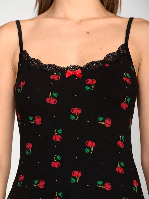 Nastrovje Potsdam Pussy Deluxe Cherries Classic Top Female Schwarz/allover
