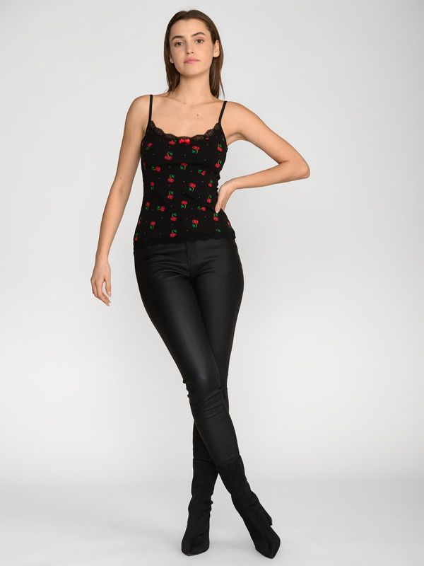 Nastrovje Potsdam Pussy Deluxe Cherries Classic Top female schwarz/allover