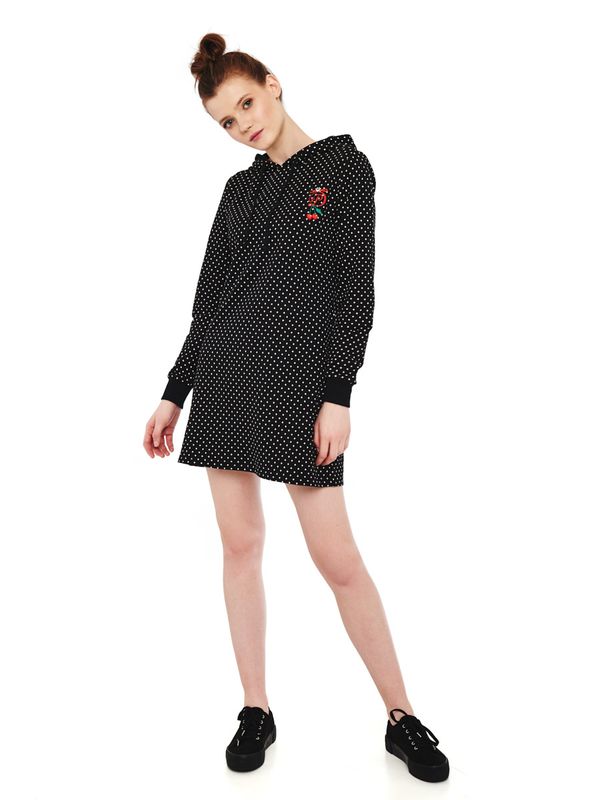 Nastrovje Potsdam Pussy Deluxe Cherries Dots Damen Sweatkleid Schwarz Allover