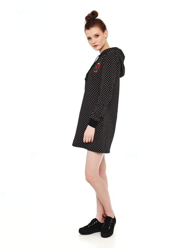 Nastrovje Potsdam Pussy Deluxe Cherries Dots Damen Sweatkleid Schwarz Allover