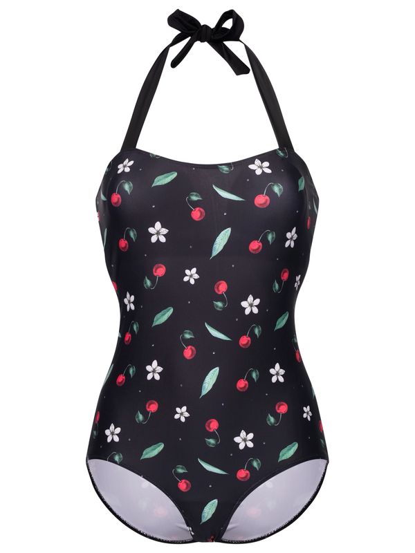 Nastrovje Potsdam Pussy Deluxe Cherry Blossom Damen Badeanzug schwarz allover