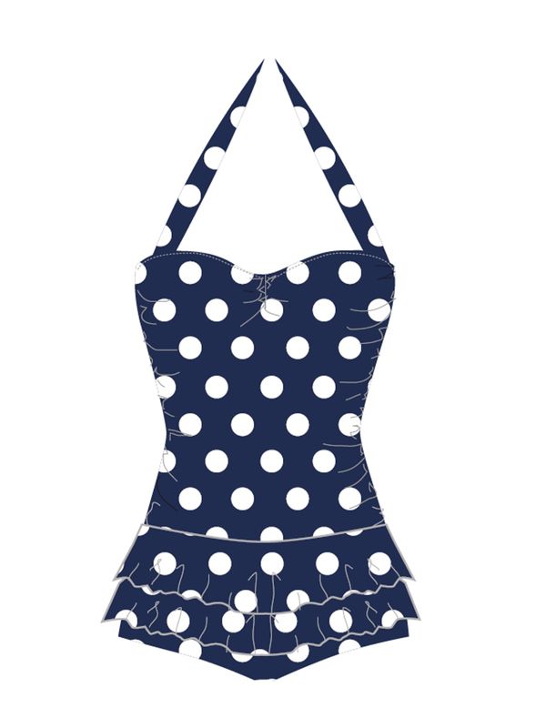 Nastrovje Potsdam Pussy Deluxe Classic Summer Damen Badeanzug Blau Allover