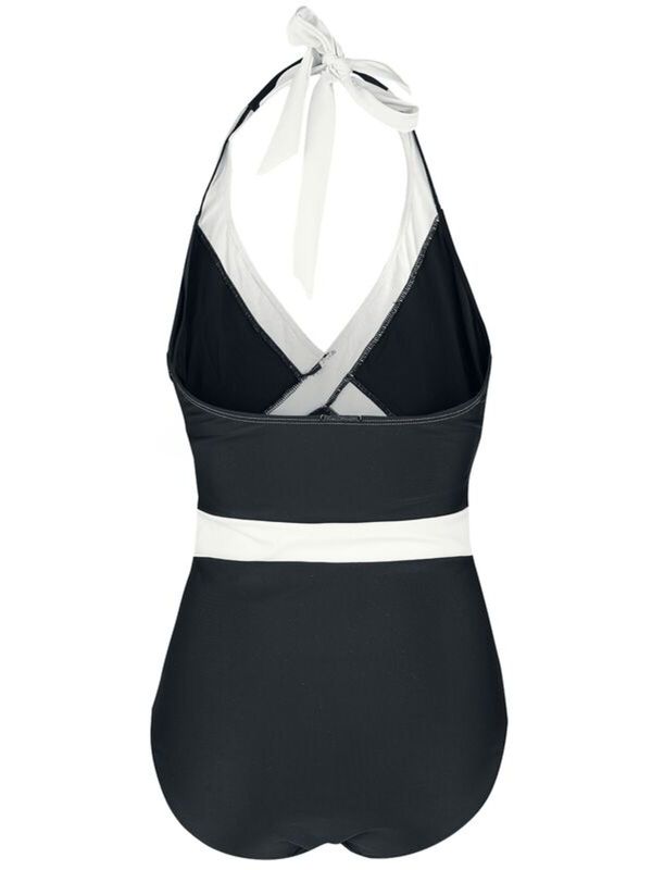 Nastrovje Potsdam Pussy Deluxe Criss Cross Damen Badeanzug Schwarz/weiß