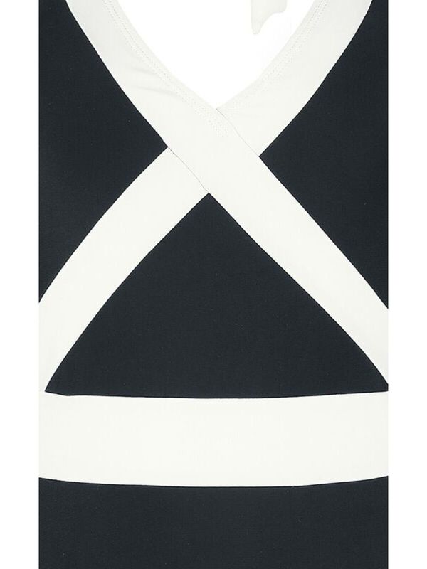 Nastrovje Potsdam Pussy Deluxe Criss Cross Damen Badeanzug Schwarz/weiß