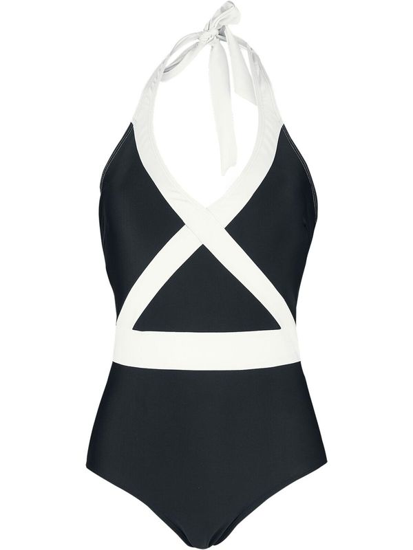 Nastrovje Potsdam Pussy Deluxe Criss Cross Damen Badeanzug schwarz/weiß Nastrovje Potsdam Pussy Deluxe Criss Cross Damen Badeanzug schwarz/weiß