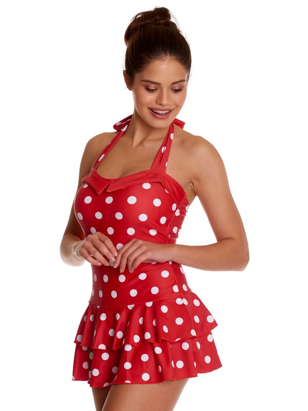 Nastrovje Potsdam Pussy Deluxe Damen Badeanzug Rot Allover