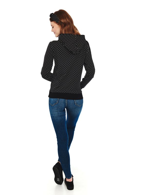 Nastrovje Potsdam Pussy Deluxe Dots Shawl Damen Schalkragenpullover Schwarz