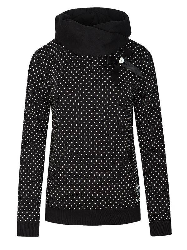 Nastrovje Potsdam Pussy Deluxe Dots Shawl Damen Schalkragenpullover schwarz