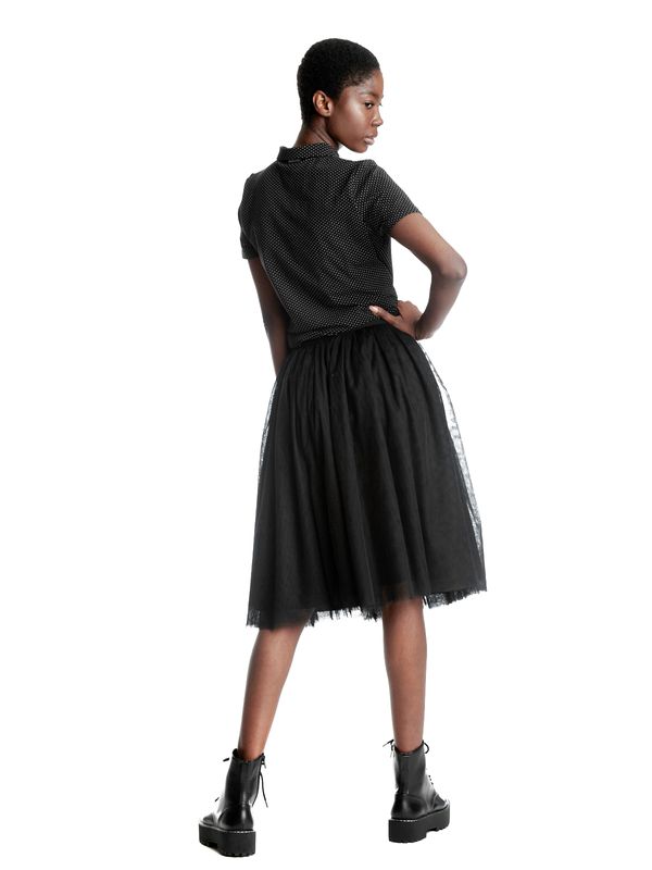 Nastrovje Potsdam Pussy Deluxe Dotties Cherry Damen Kurzarmbluse Schwarz Allover