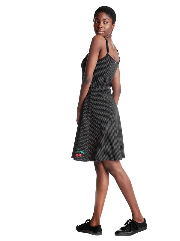Nastrovje Potsdam Pussy Deluxe Dotties Cherry Damen Trägerkleid Schwarz Allover