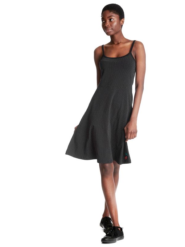 Nastrovje Potsdam Pussy Deluxe Dotties Cherry Damen Trägerkleid Schwarz Allover