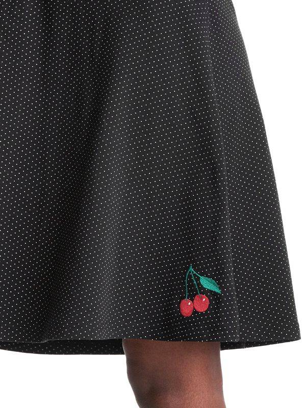 Nastrovje Potsdam Pussy Deluxe Dotties Cherry Damen Trägerkleid Schwarz Allover