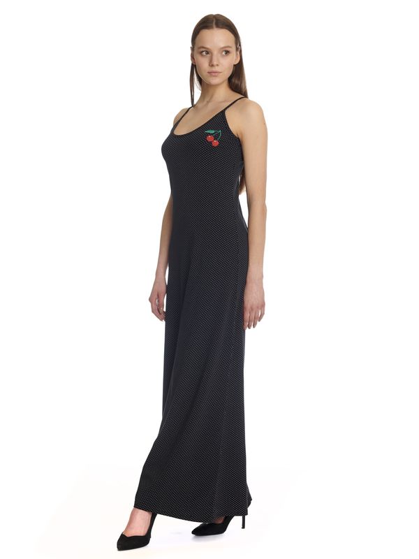 Nastrovje Potsdam Pussy Deluxe Dotties Cherry Damen Trägerkleid Schwarz Allover