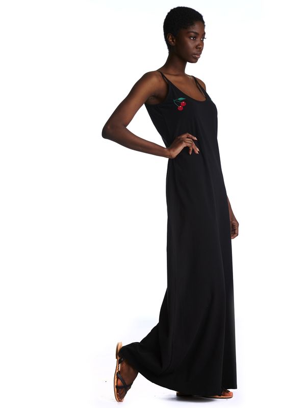 Nastrovje Potsdam Pussy Deluxe Dotties Cherry Damen Trägerkleid Schwarz Allover