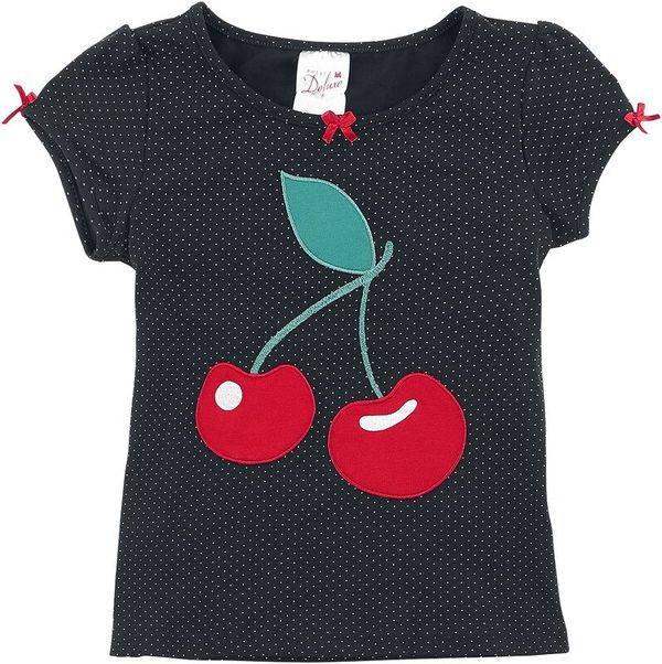 Nastrovje Potsdam Pussy Deluxe Dotties % Cherry Girl Kinder Schlafanzug Schwarz Allover