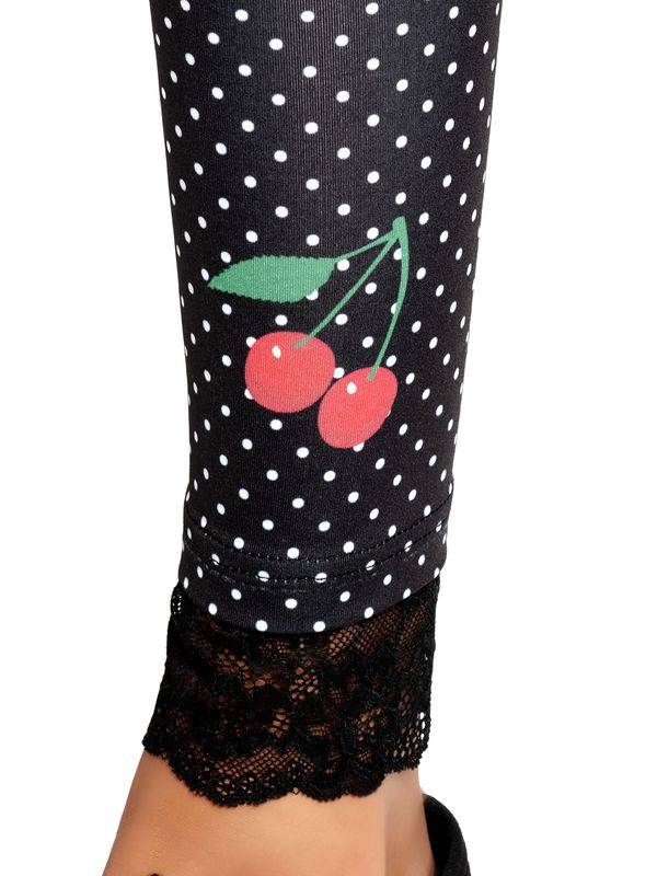 Nastrovje Potsdam Pussy Deluxe Dotties Damen Leggings Schwarz Allover
