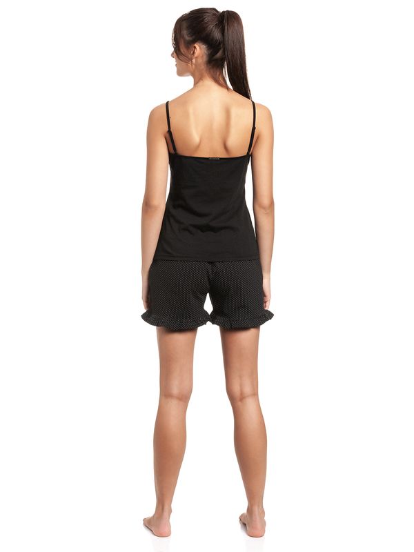 Nastrovje Potsdam Pussy Deluxe Dotties Damen Pyjama Schwarz Allover