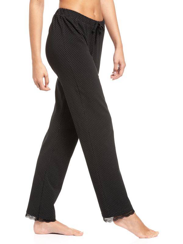 Nastrovje Potsdam Pussy Deluxe Dotties Damen Schlafhose Schwarz Allover