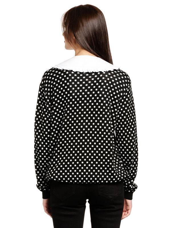 Nastrovje Potsdam Pussy Deluxe Dotties Damen Strickpullover Schwarz Allover