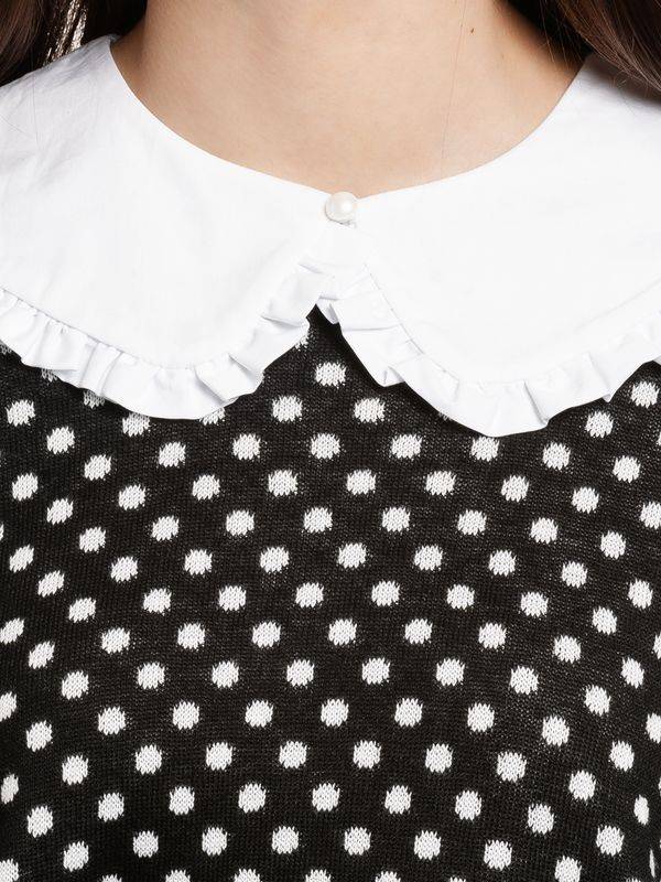 Nastrovje Potsdam Pussy Deluxe Dotties Damen Strickpullover Schwarz Allover