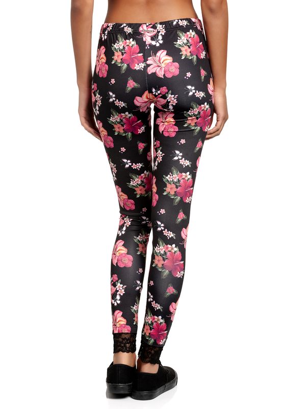 Nastrovje Potsdam Pussy Deluxe Hawaii Damen Leggings Schwarz Allover