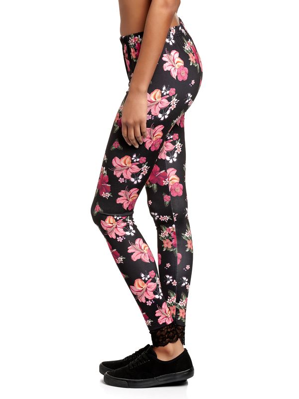 Nastrovje Potsdam Pussy Deluxe Hawaii Damen Leggings Schwarz Allover