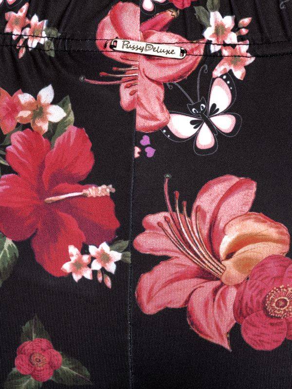 Nastrovje Potsdam Pussy Deluxe Hawaii Damen Leggings Schwarz Allover