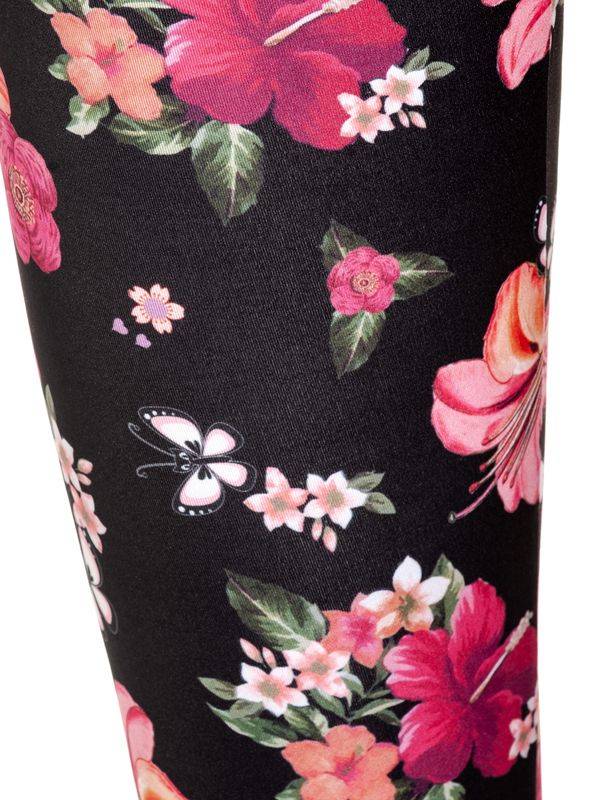 Nastrovje Potsdam Pussy Deluxe Hawaii Damen Leggings Schwarz Allover