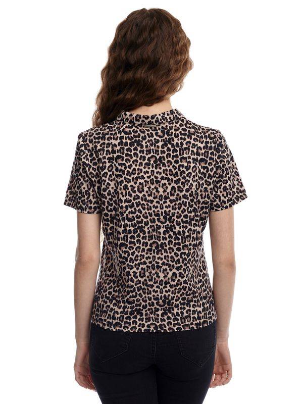 Nastrovje Potsdam Pussy Deluxe Leo Damen Kurzarmbluse Mehrfarbig