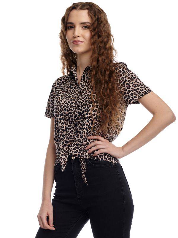 Nastrovje Potsdam Pussy Deluxe Leo Damen Kurzarmbluse Mehrfarbig