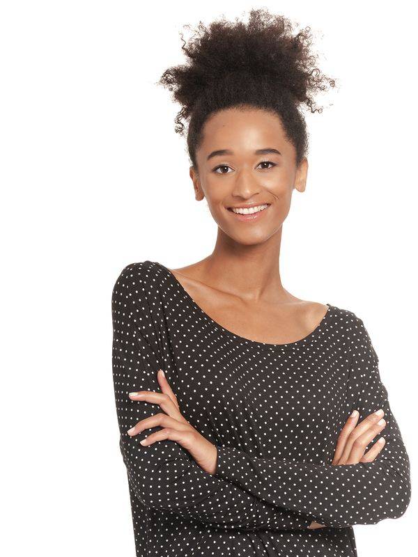 Nastrovje Potsdam Pussy Deluxe Little Dots Damen Langarmshirt Schwarz Allover