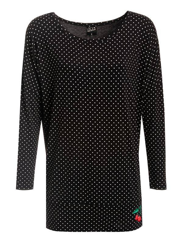 Nastrovje Potsdam Pussy Deluxe Little Dots Damen Langarmshirt schwarz allover